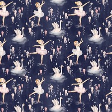 1/2 Yard Fabric - Swan Lake Dance of the Swans - Midnite by Belle Boo