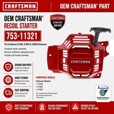 #ad Craftsman Recoil Starter Assembly S1450 S1600 S1800 Chainsaw 753 11321 $33.95