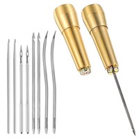 2 Set Ahle Werkzeug,8 StüCk Ledernadel NäHahle Ahle,Leder Reparatur Set Kupfe...