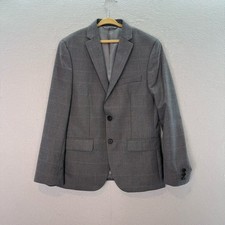 Lauren Ralph Lauren -NWOT youth boys ultraflex Blazer gray blue plaid jacket 14R