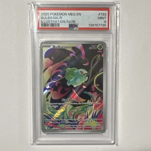 Pokémon Bulbasaur 133/132 Me01: Mega Evolution Illustration Rare Holo PSA 9 2025