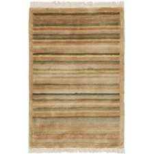 Tibetan Collection 2' x 3' Apricot / Sage TB198A Hand-Knotted Modern Premium ...