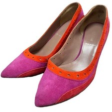 Miu Miu Bicolor Suede Pointed Toe Pumps - Size 37.5 (US 7.5) - Authentic Shoes