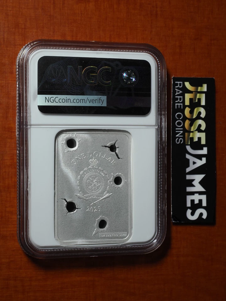 2025 $1 NIUE REVERSE PROOF SILVER ROSIE RELOADER NGC PF70 AUTH 9MM BULLIONPLUS - Image 2 of 2