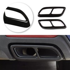 Silver / Glossy Black Tail Muffler Exhaust Pipe Cover For Cadillac CT4 CT5 20-23