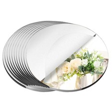 8 Pack round Mirrors for Centerpieces, 6" Small Acrylic Mirrors Candle Plate