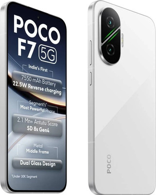 POCO F7 5G (Silver 256 GB 12 GB ) 8s Gen 4 Processor NFC 6.83