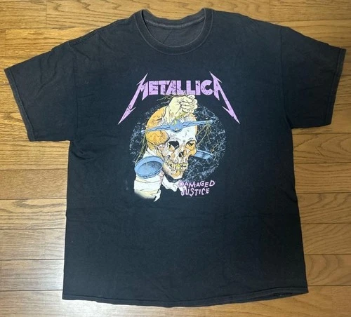Metallica Vintage T Shirt Damaged Justice Tour P 1980s vintage concert t-shirt, vintage, single stitch, B+ condition