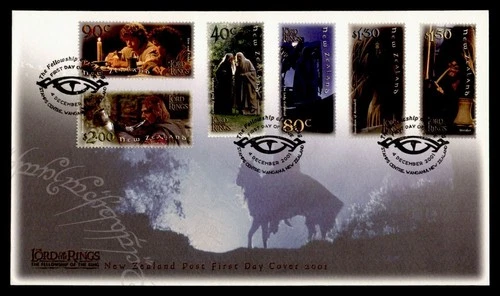 DR WHO 2001 NEW ZEALAND FDC LORD OF THE RINGS COMBO $2 M79712