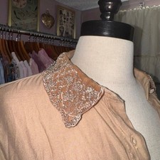 Vintage Beaded Collar Button Blouse