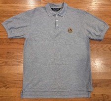 Men's Burberrys Polo Shirt Size M Embroidered Crest Logo Made in USA Gray 90's