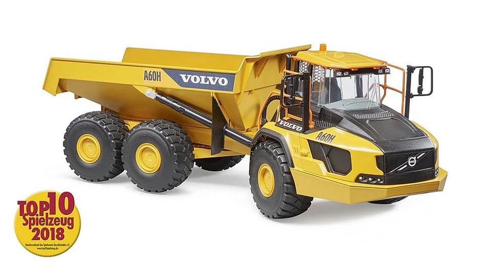 Volvo A60h Tipper Truck Toy 116 Scale Bruder Construction Vehicle Orange - Image 2 of 4