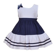 Vestito da festa in cotone per bambina blu rosso 3 6 9 mesi