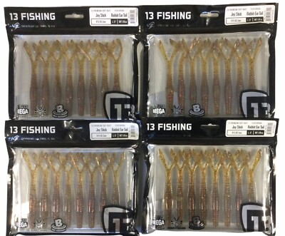4pk 13 Fishing Joy Stick 5  Soft Plastic Bait W/ Rabbit Ear Tail #15 OG Sour(R2)