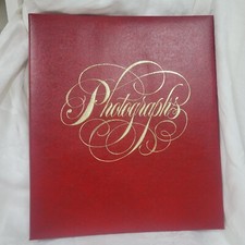 Vintage Hallmark Scrapbook Photo Album red color gold accents 5 pages 1973