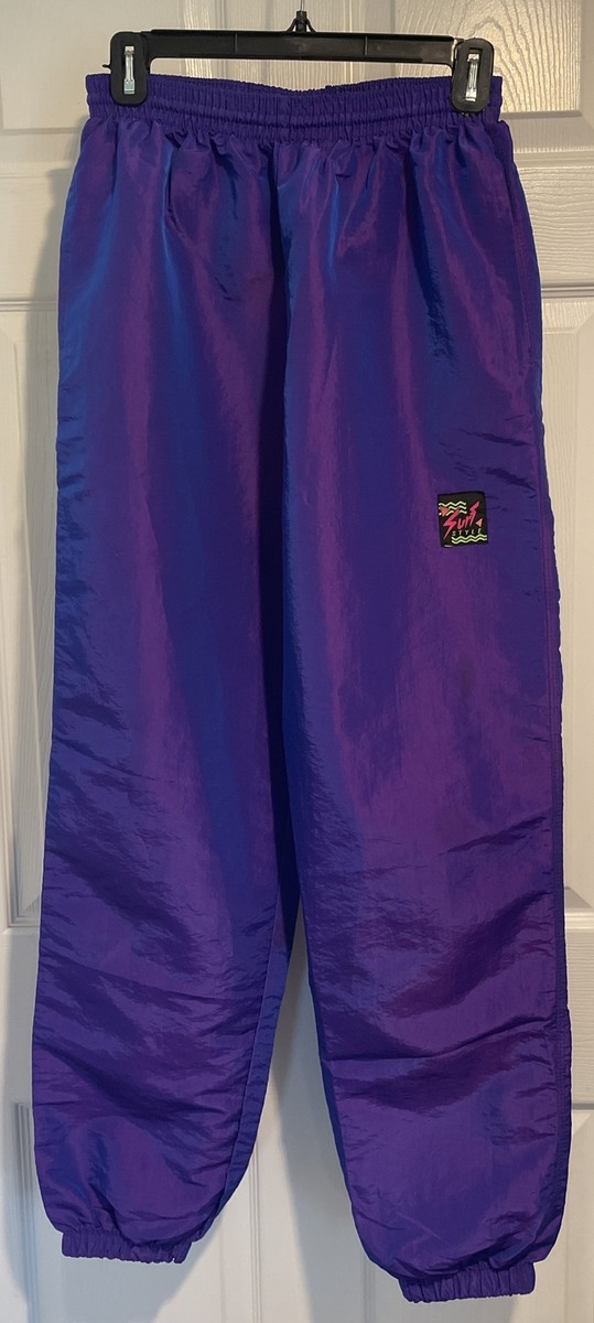 Vintage Surf Style Windbreaker Pants Purple Iridescent Vintage Surf Style Windbreaker Pants Purple Iridescent