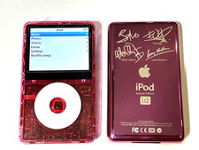 APPLE iPOD CLASSIC 7a generazione 128 GB SSD rosa caldo U2 Atomic Mega batteria