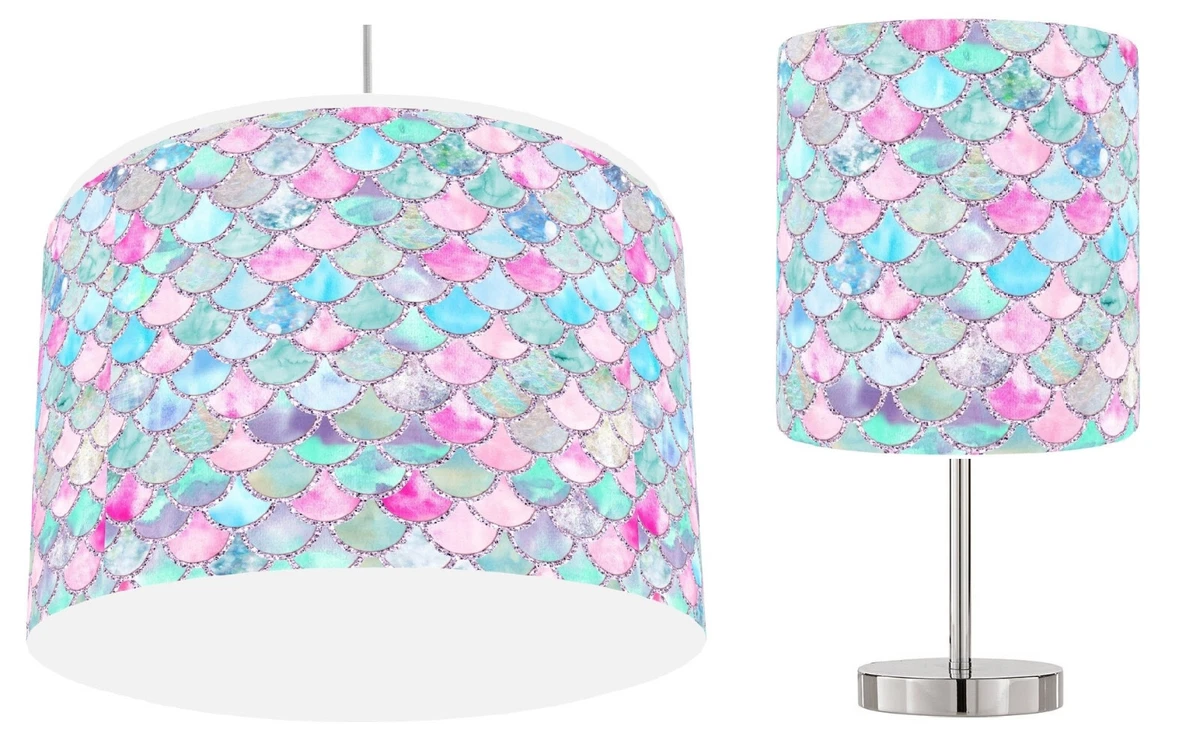 The Little Mermaid scales pastels choose from Celing Shade Stick Lamp or Bundle