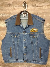 VINTAGE Sturgis SD DENIM Texas Wear Trucker Only Biker Motorcycle VEST Men XXL