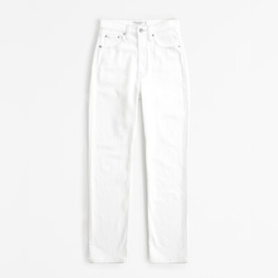 NWT Abercrombie & Fitch Simone High Rise Ankle Jeans in White Size 32