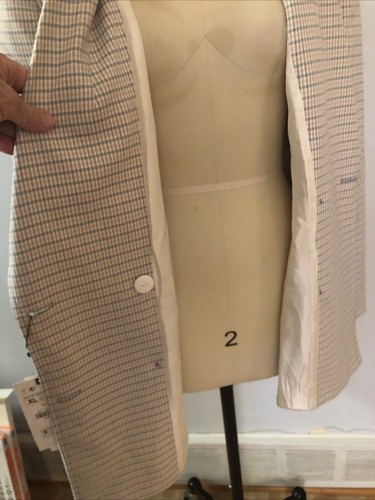 ZARA DBL  Breasted Lined Blazer BlueGray And Mauve Plaid Size XL NWT - Picture 10 of 10