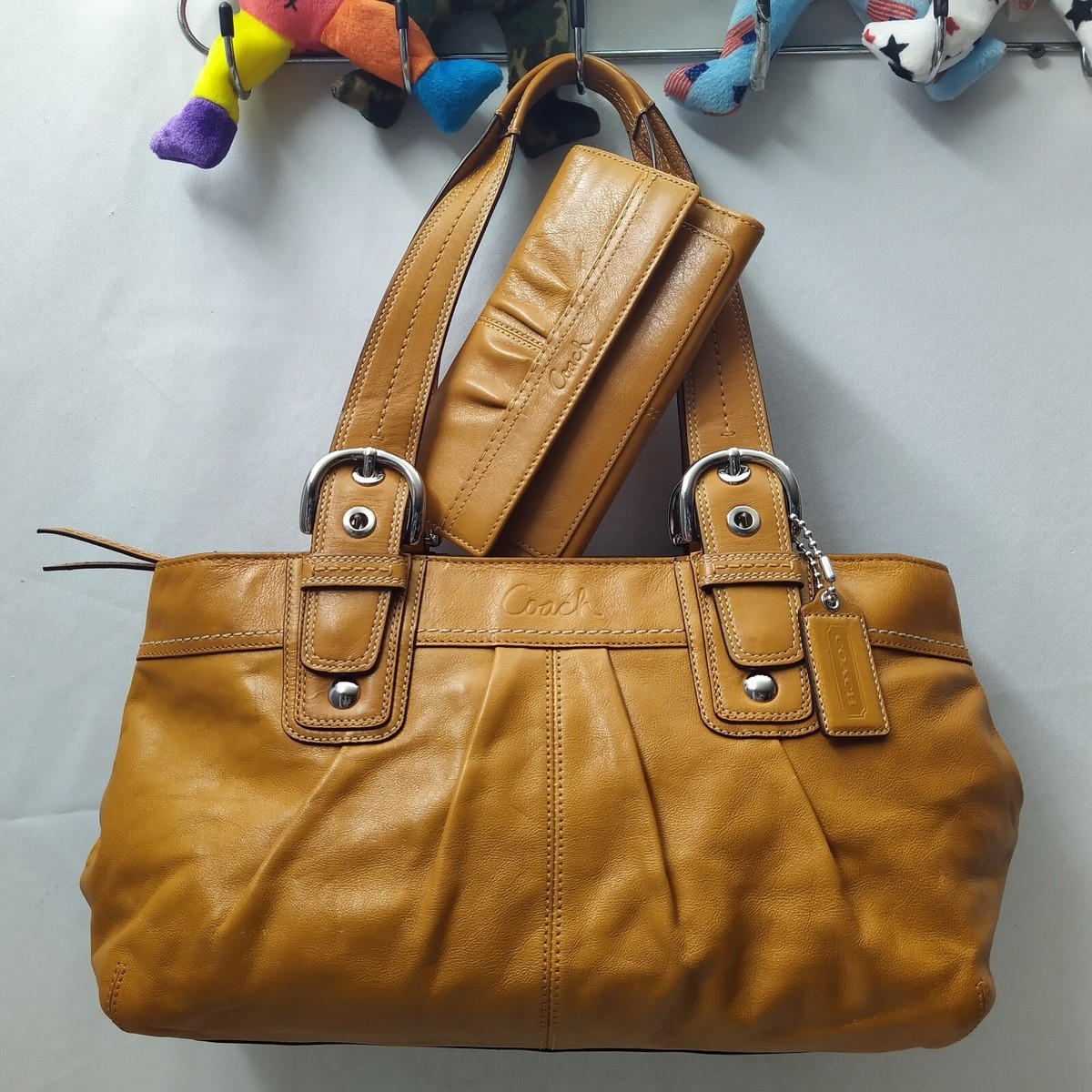 Coach Soho Murstar Yellow Leather Double Handle Tote Bag W