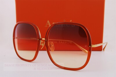 Brand New Linda Farrow Sunglasses CELIA LFL/1405SAN 004 Orange/ Sunset Gradient