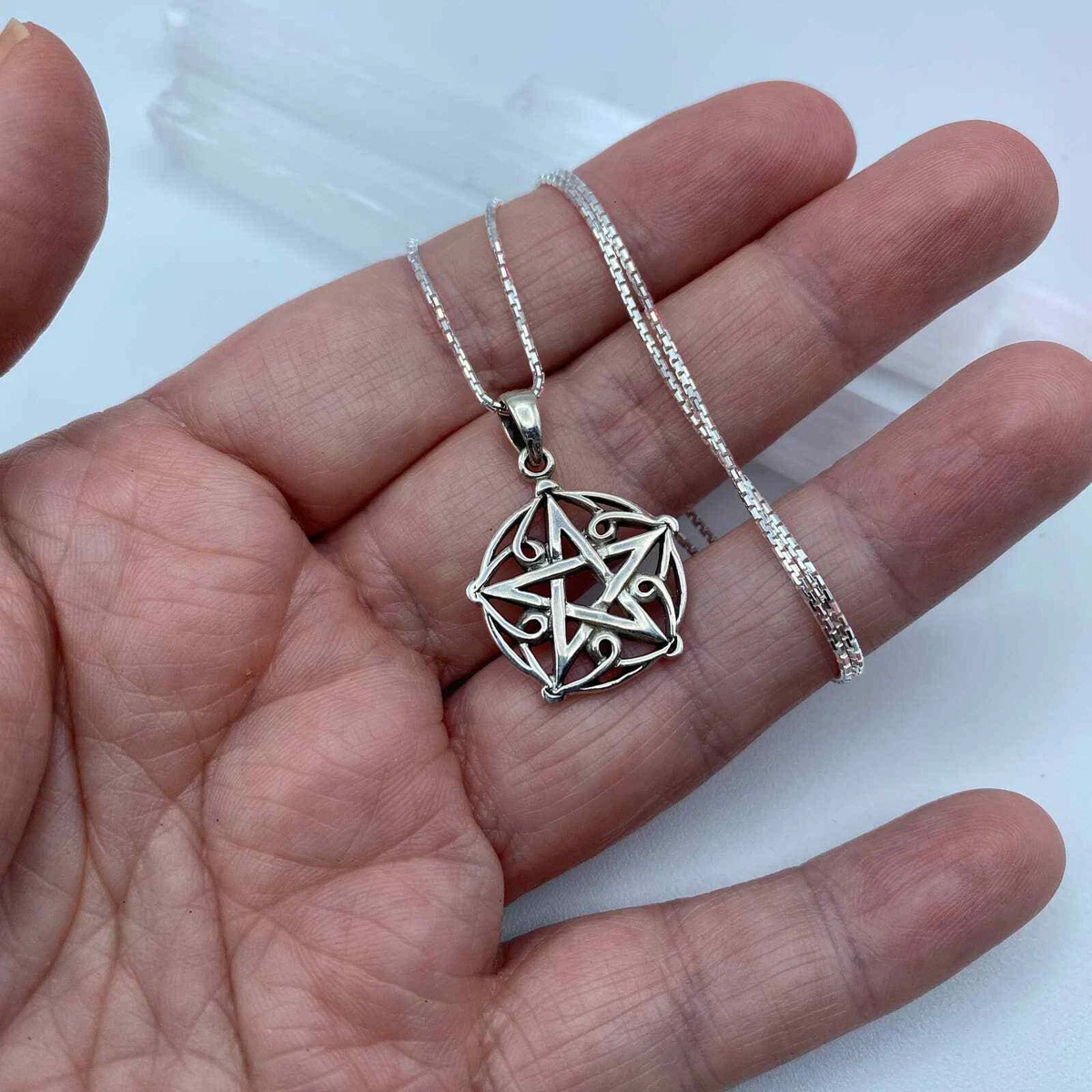 Diamond pentagram necklace outlet