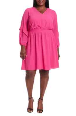 plus size pink fit and flare dress Pink Dress Women's Plus Size Fit And Flare Dresses Abby Rose 3405 Size  16 Pink Plus Size Sheer Lace Short Homecoming Dress Flared Formal Cocktail  Gown