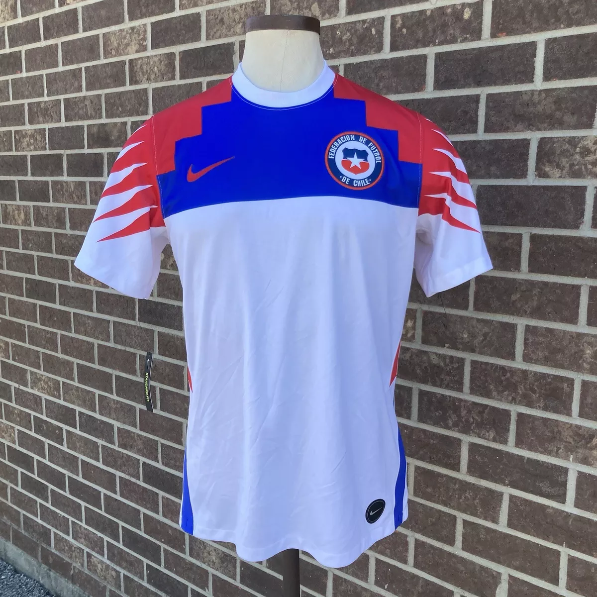 Chile MNT Nike 2020 2021 White Road Away Soccer Football Jersey Kit Men s Medium