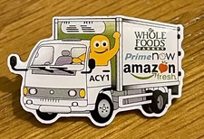 Amazon Fresh Prime now Whole foods delivery truck AMAZON PECCY PIN