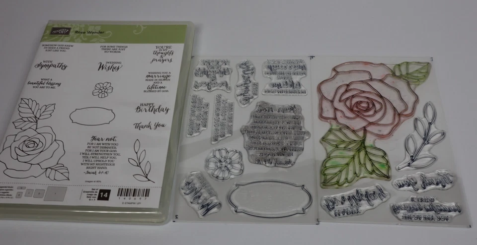 Conjunto de selos de fotopolímero Stampin' Up ROSE WONDER sentimentos simpatia orações desejo - Imagem 3 de 3