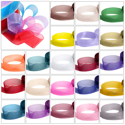 Organzaband transparent 20+ Farben - 6 mm 10 mm 15 mm 25 mm 38 mm - 20 m Schnittlängen