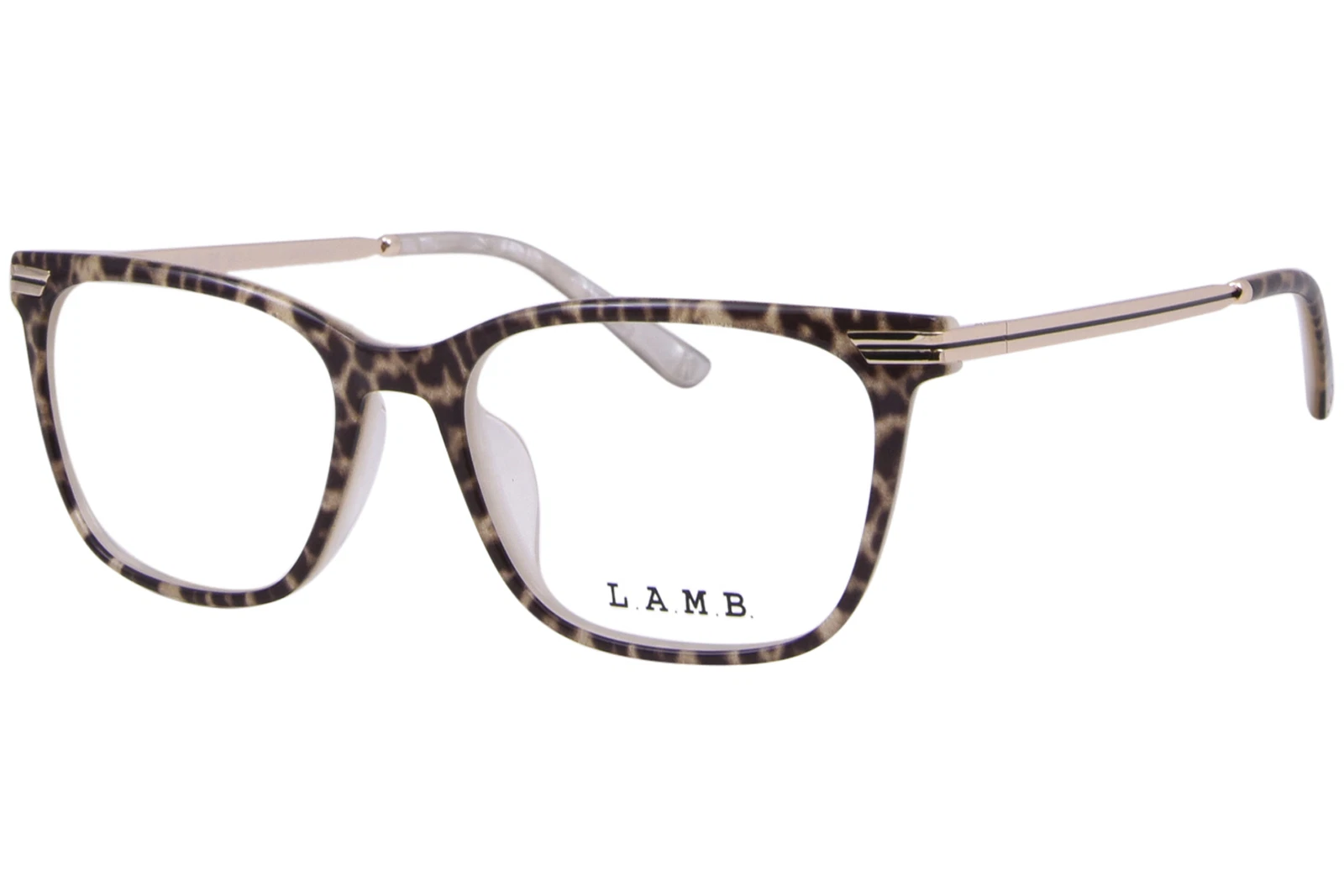 L.A.M.B. LAUF128 MUL Eyeglasses Women's Leopard Glitter Full Rim Oval Shape 56mm