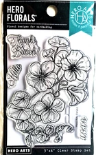 Nasturtium Flower Florals 3x4" Poly Clear Stamp Set by Hero Arts CM263 NEW!