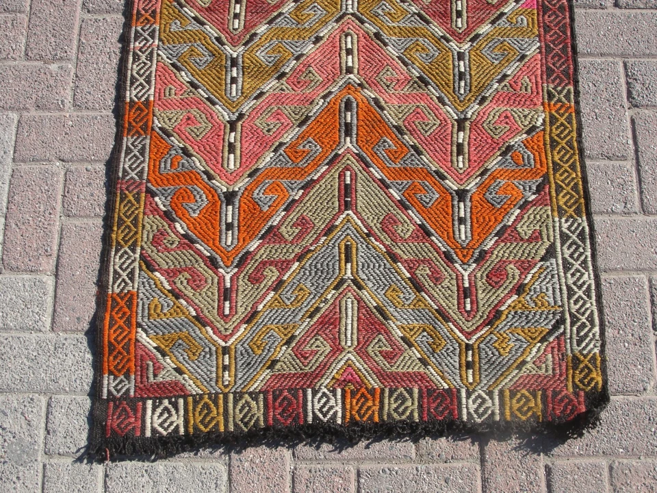 3x4 Small Rug Turkish Kilim Area rugs for living room Kelim Teppich Bedroom rugs - Image 2 of 4