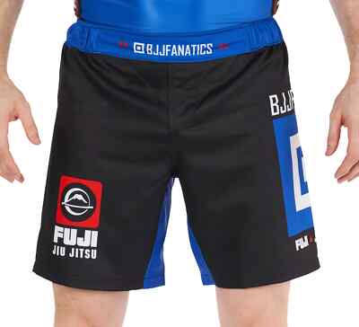 Fuji BJJ Fanatics Mens MMA No Gi Grappling Competition Fight Board Shorts - Blue
