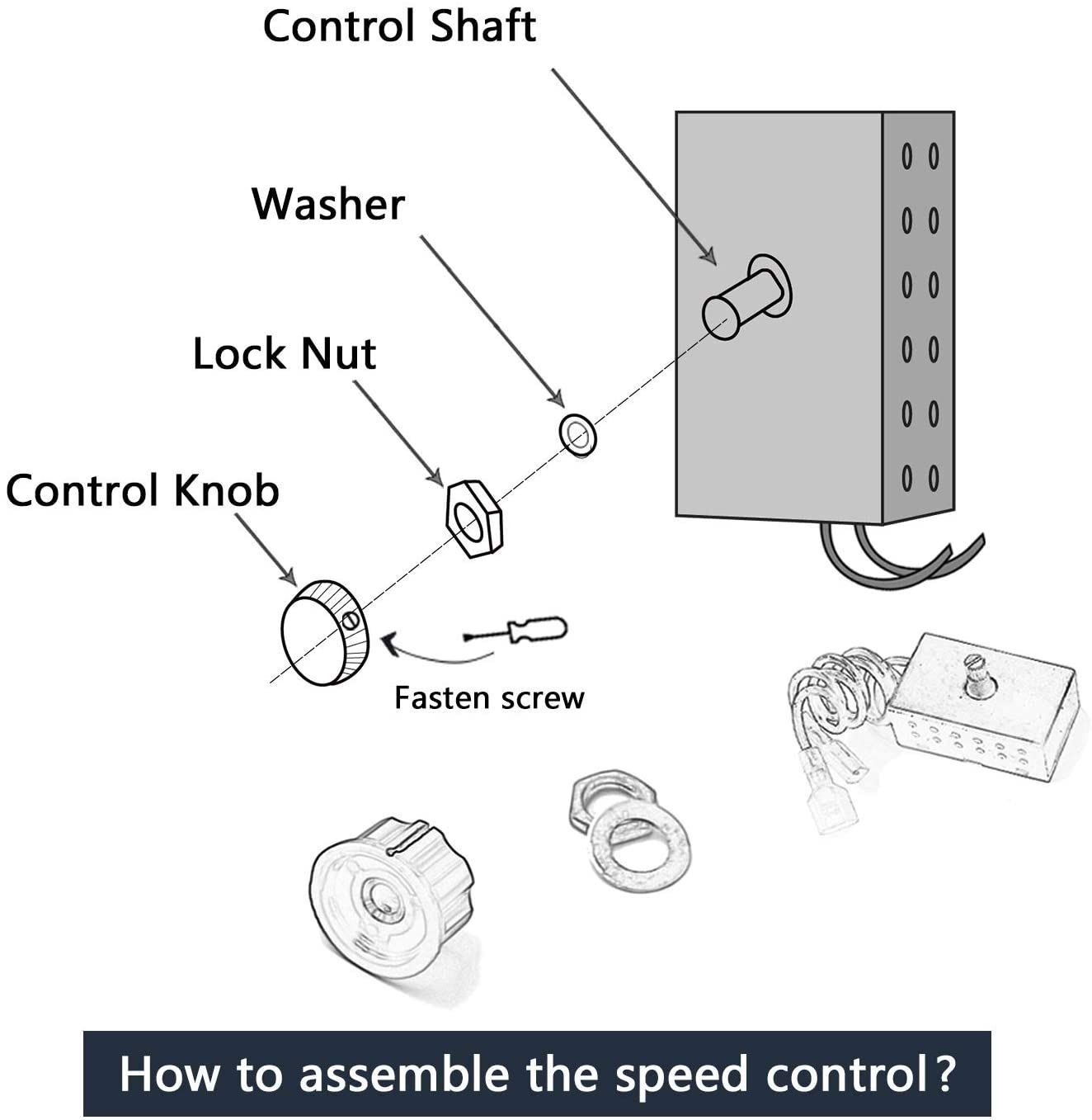 Fireplace Stove Blower Fan Blower Rheostat Speed On/Off Switch Fan