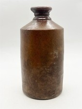ANTIQUE SALT GLAZE BOURNE DENBY INK OLD STONEWARE POT BOTTLE WITH POURING LID