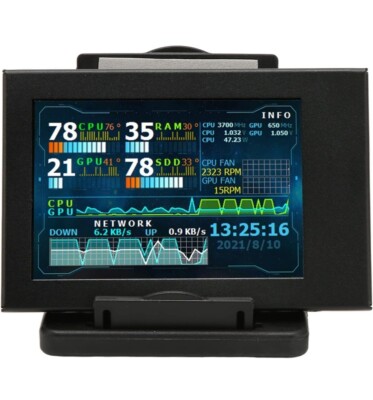 PC Temperature Display for PC Computer Case Secondary Screen IPS USB Mini Screen
