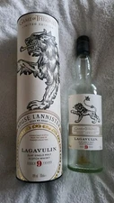 GAME OF THRONES House Lannister Lagavulin Empty Collectible Whisky Bottle GoT 