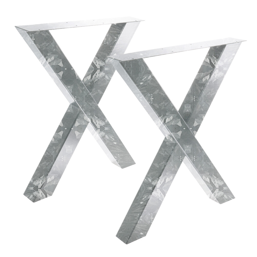 2 X Tischgestelle für Outdoor - Gartentisch Feuerverzinkt X-Bein Tisch Esstisch