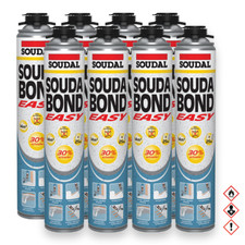 Soudal Dämmstoffkleber Gipskarton - faser Klebeschaum Soudabond Easy 8 x 750 ml