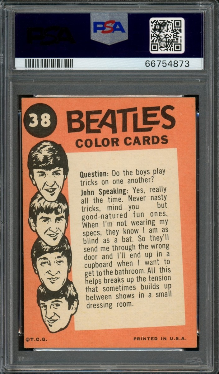 1964 Topps Beatles Color #38 PSA 7 NM Paul - John Speaking Graded