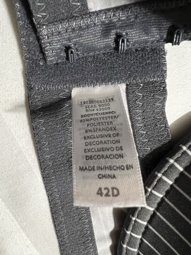 NWT Kmart Grey White Stripe Tabby Heather Underwire Padded T-Shirt Bra Size 42D - Picture 6 of 13