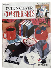 Plastic Canvas Pattern Booklet Cute N Clever Coaster Sets Leisure Arts -mm
