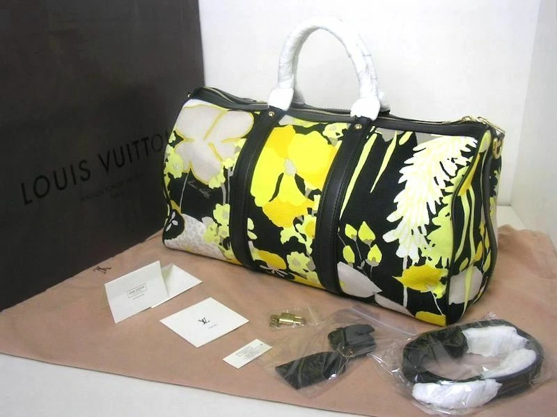 Louis Vuitton Keepall 50 Travel Bag Towarukan one Yellow Floral