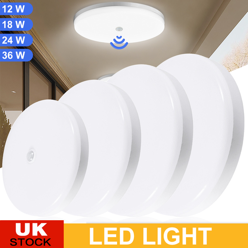Modern PIR Motion Sensor Light LED Ceiling Light Bathroom Kitchen