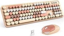 MOFII Wireless Keyboard Mouse Combo, Colorful Compact Full Size Wireless Keyboar