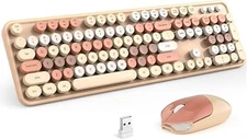 MOFII Wireless Keyboard Mouse Combo, Colorful Compact Full Size Wireless Keyboar